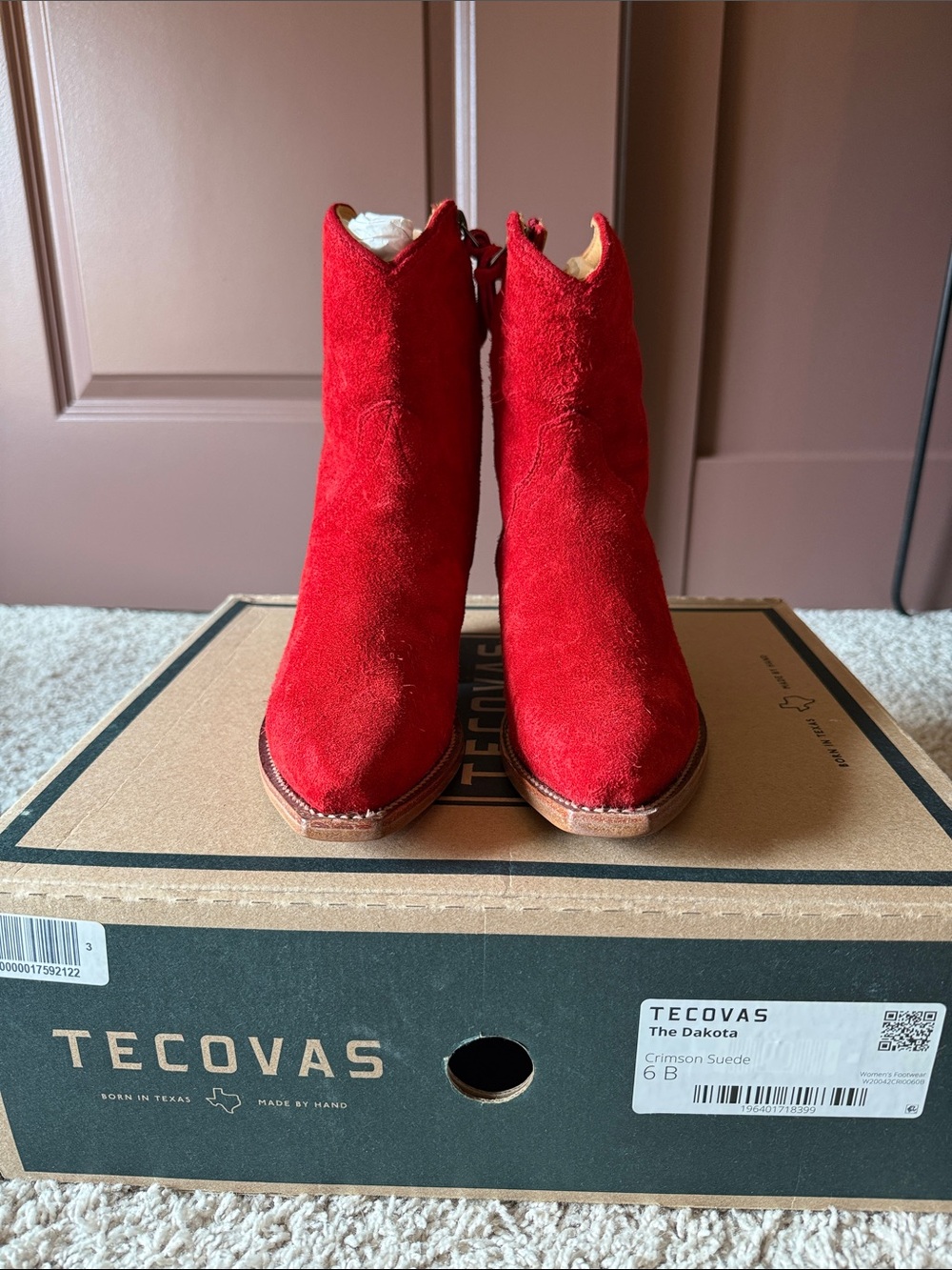 Tecovas Crimson Suede Women’s Booties